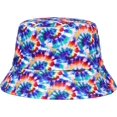 thumbnail image 3 of CoCopeaunts Colorful Tie Dye Bucket Hat for Women Rainbow-Vortex Bucket Cap Summer Sunscreen Fashion Reversible Fisherman Hat, 3 of 8