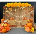 thumbnail image 2 of 7x5FT Fall Backdrop Fall Photo Backdrop Thanksgiving Backdrop Fall Pumpkin Photography Backdrop Autumn Thanksgiving Harvest Hay Glitter Wooden Background, 2 of 7