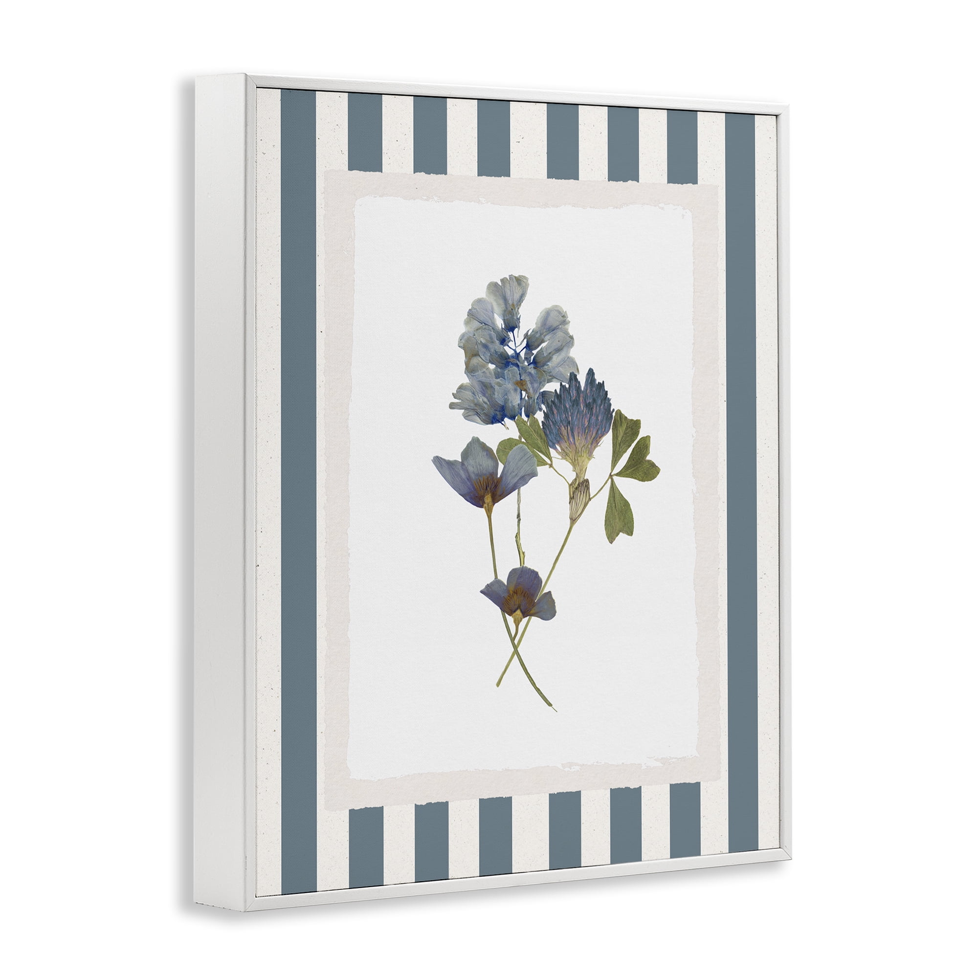 Stupell Industries Blue Summer Memory Florals White Framed Giclee Art, design by Val Rhodes