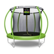 Machrus Moxie Pumpkin-Shaped Outdoor Trampoline Set with Premium Top-Ring Frame Safety Enclosure, 8 FT - Green Apple