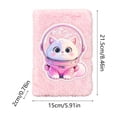 thumbnail image 3 of Bcylexb Plush Journal Notebook, Fluffy Fuzzy Soft Cover Journal With Cute Cartoon Animal Designs for Students Teens Gift Writing Stationery, 3 of 6