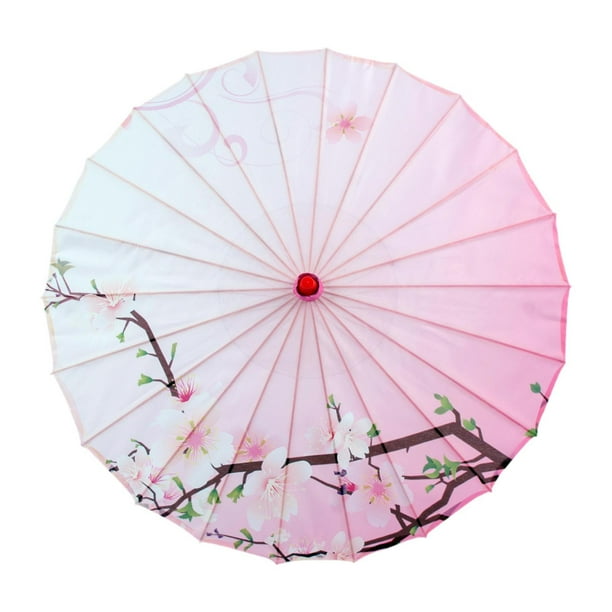 Paraguas de papel engrasado chino, sombrilla de papel engrasado para fiestas, espectáculos, mujeres Estilo B