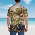 thumbnail image 6 of Daiia American Flag Rose Garden Hawaiian Shirt for Men Gentle Cotton Regular Short Sleeve Casual-Small, 6 of 9