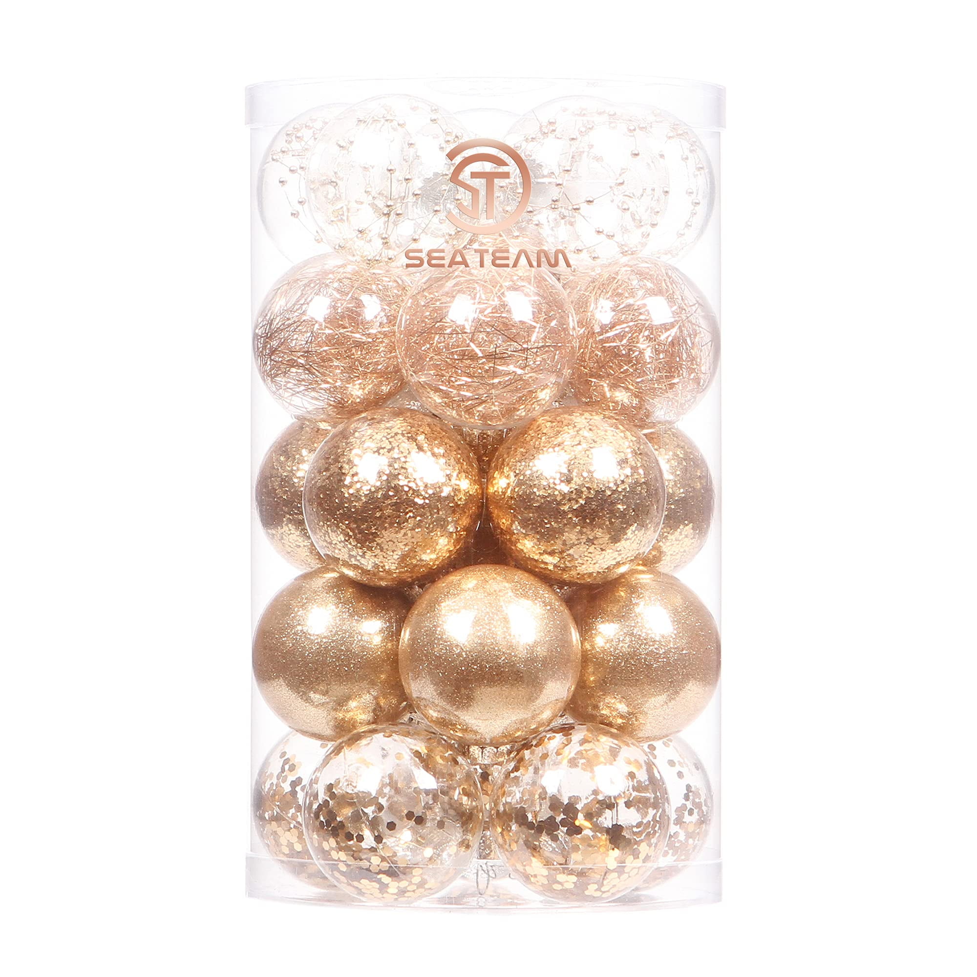 100 Pieces 2.36 Inch Christmas Round Clear Plastic Ball OrnaMen'sts Bulk Hanging main image 0