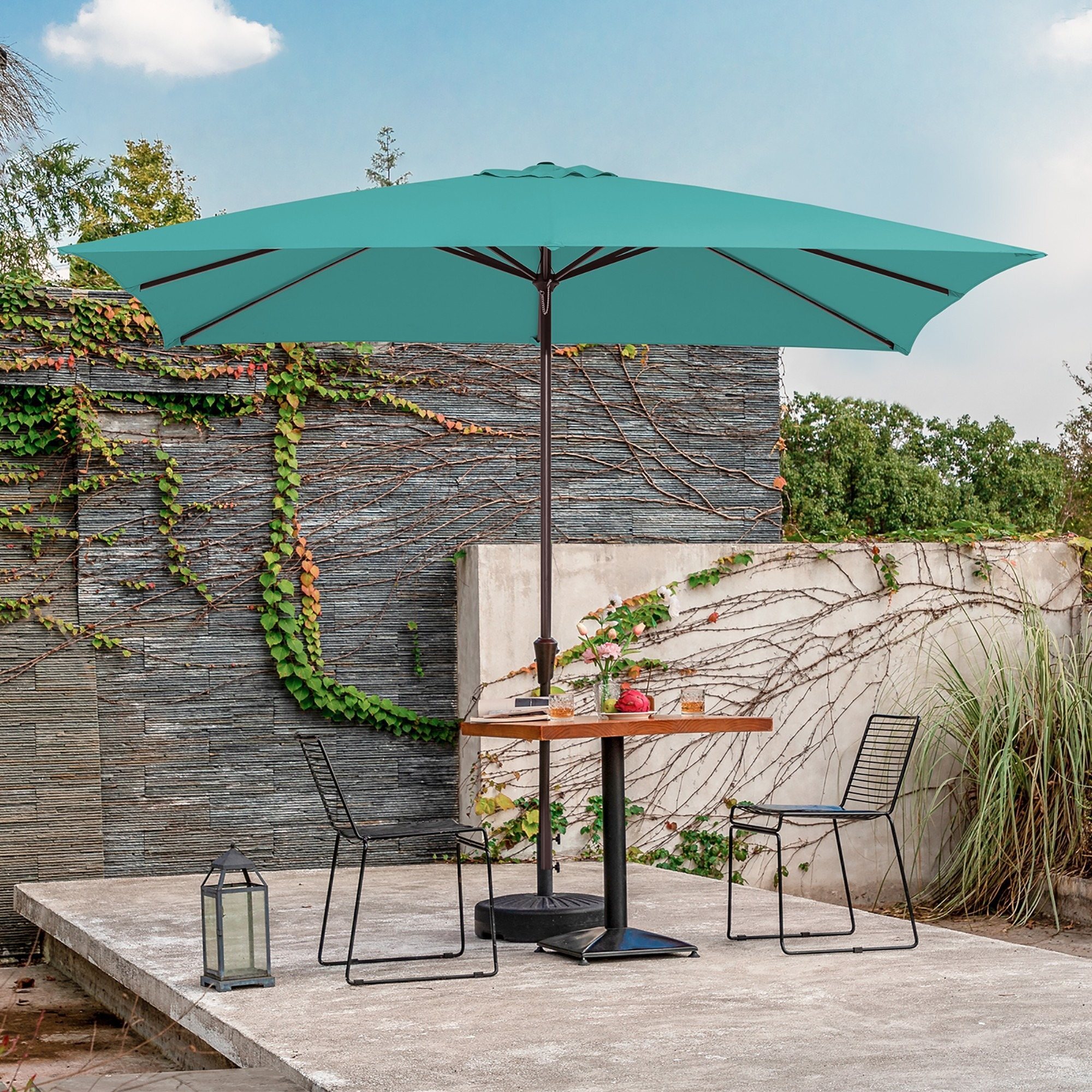 Wulful 8 ft Rectangular Outdoor Market Patio Umbrella, Light Blue -  Walmart.com