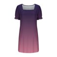 thumbnail image 6 of Women Summer Dresses Plus Size, Fashion Women's Printing Sexy Square Neck Short Sleeve Pockets Dresses Casual Comfortable All Occasio(Pink,XL), 6 of 6
