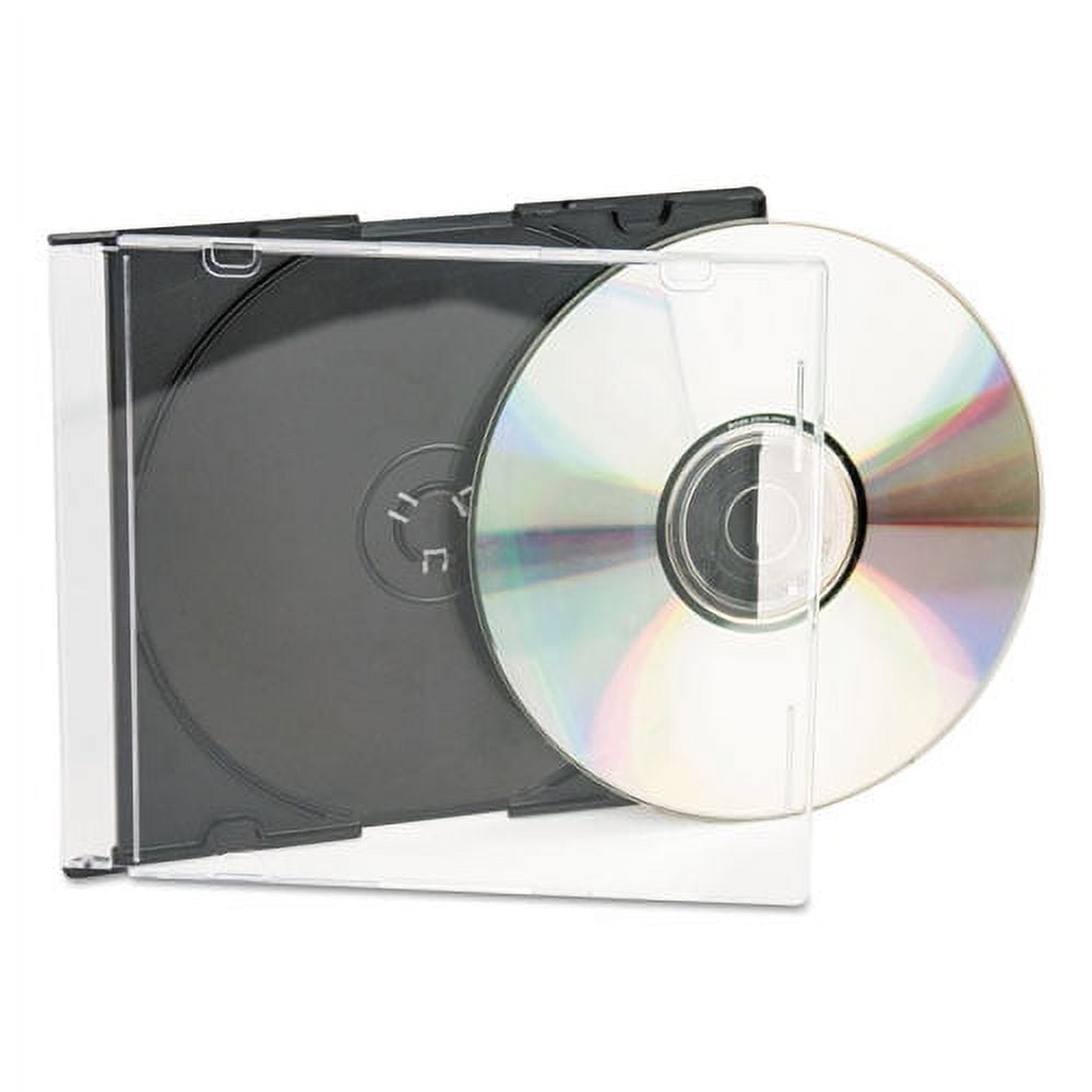 Cd/dvd Slim Jewel Cases, Clear/black, 25/pack | Bundle of 10