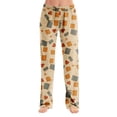 thumbnail image 2 of Trgacdwlo Cat Pumpkin Print Pj Pants Women Fall Women Halloween Pajama Pants Ghost Graphic Spooky Elastic Waist Sleep Pants Women, 2 of 6