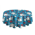 thumbnail image 5 of Blue Stars and Baseballs Pattern Round Tablecloth 60"x60",Wrinkle Wipeable Table Cloth for Kitchen Dining Room Picnic Patio Party, 5 of 6