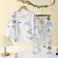 thumbnail image 2 of Baby Boys Girls Pajama Sets Toddler Long Sleeve Sleepwear Sets Rayon From Bamboo Pajamas Sets Pjs,Striped 6-12 Months 12-24 Months 2t 3t 4t 5t 6t 7t 8t 9t Children Sky Blue, 2 of 4