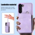 thumbnail image 3 of Crossbody Wallet Case for Samsung Galaxy S23 Ultra, Zipper Pocket Case with Card Holder, PU Leather Protective Cover Case with Kickstand Detachable Wrist Strap Lanyard for 6.8" - Purple, 3 of 7