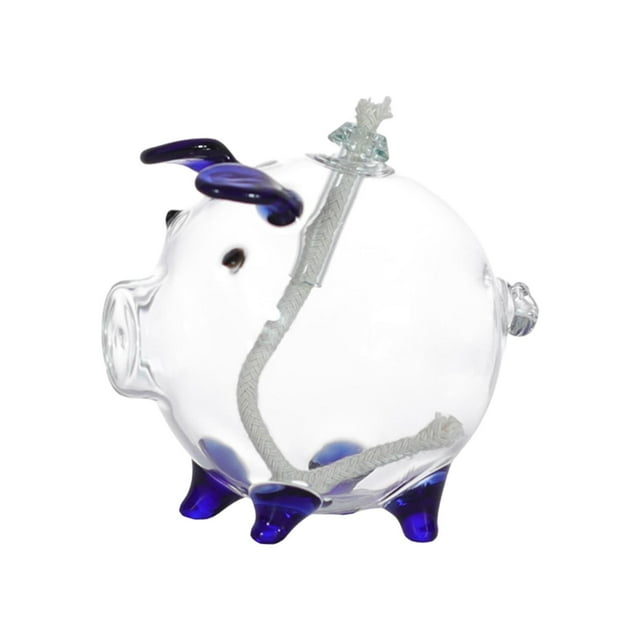 Lámpara de aceite de vidrio de cerdo de dibujos animados Sunnimix Decoración del hogar Azul profundo