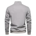 thumbnail image 5 of Cotton 1/4 Zip Pullover Men Long Sleeve Zipper Mock Neck Casual Sweatshirts Solid Color Fall Winter Tops (M, Gray), 5 of 5