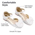 thumbnail image 2 of BURUDANI Girls’ Closed Toe Dress Shoes Low Heel Ankle Strap Bow Ballet Princess Sandals for Wedding Party, 2 of 5