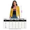 thumbnail image 5 of Women's 3/4 Sleeve Blazer Open Front Cardigan Shrugs Ruched Sleeve Office Cropped Blazer Jacket, 5 of 5