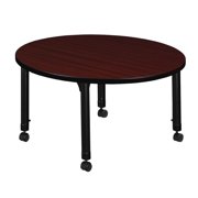 Regency 36 in. Round Height Adjustable Mobile Classroom Activity Table- Mahogany