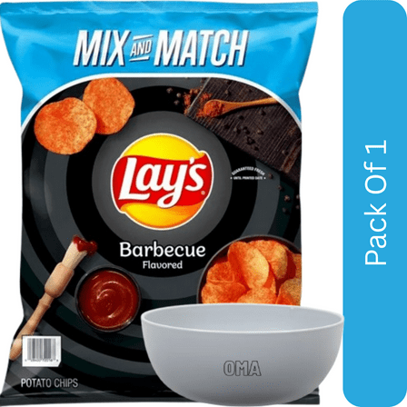 Lay’s Barbecue Potato Chips — 15.25 oz, With Olive White Bowl By OMA