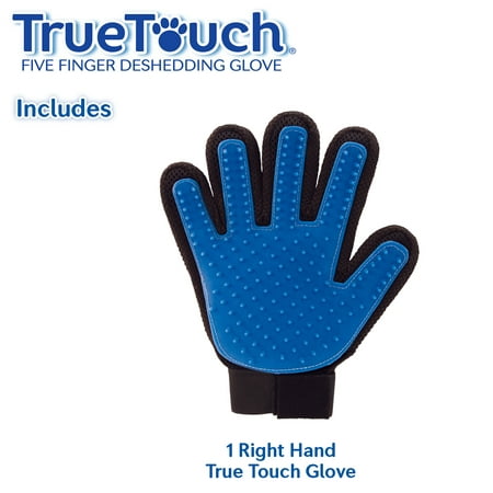 True Touch 5 Finger Deshedding Glove, for Easy Pet Grooming - As Seen on (Best Grooming Brush For Shih Tzu)