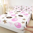 thumbnail image 5 of spefrowx Pink 8 Ball Bed Sheets for Kids, Fashion Cheetah Print Stars Full Size Sheets, 4pcs, 1 Flat Sheet, 1 Fitted Sheet and 2 Pillowcases, 5 of 6