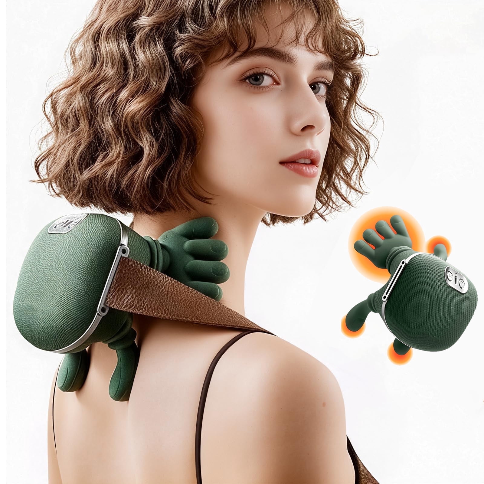 JMLPxx Neck And Back Massager,4D Kneading Neck & Shoulder Massager,Bionic Neck & Shoulder Massager With Heat,Real Touch Therapy Neck Massager