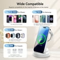 thumbnail image 2 of 3 in 1 Charging Station, 15W Fast Wireless Charger Compatible with iPhone 17 16 15 14 13 12, Compatible with iWatch, Compatible with Airpods, White, 2 of 10