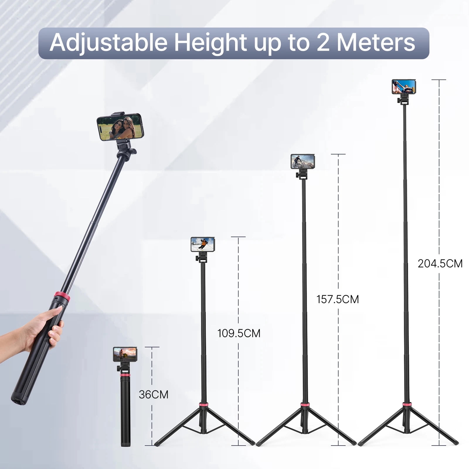 Ulanzi MT-79 Extendable Aluminum Tripod Phone Tripod For DSLR Camera Smartphone Video Light