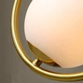thumbnail image 3 of 1 Holder Modern Frosted Glass Globe Chandelier Raw Brass Mid Century Handmade, 3 of 3