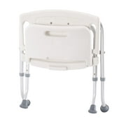 Folding Bath Seat with Back Support, Portable Shower Bench, White