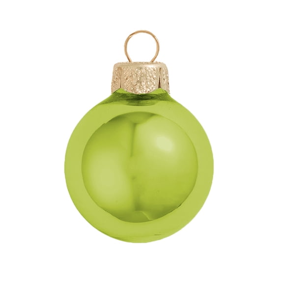 Whitehurst Shiny Finish Glass Christmas Ball Ornaments - 4.75" (120mm) - Soft Yellow - 4ct