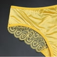 thumbnail image 5 of JUSLIO Underwear for Women Lace Briefs Cut-out Low-Rise Bow Panties Yellow M, 5 of 6