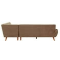 thumbnail image 6 of Poundex 2-Piece Velvet Sectional Sofa with Curved Armrest in Light Brown, 6 of 9