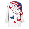 thumbnail image 5 of Kezqiaxn 4Th Of July Womens Blouses Business Casual V-Neck Ruched 3/4 Sleeve Tops Plus Size Clothes for Women Summer Fashion Clothing, 5 of 5