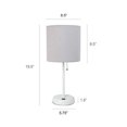 thumbnail image 3 of LimeLights White Stick Lamp with USB charging port and Fabric Shade, Gray, 3 of 9