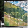 thumbnail image 3 of Ambesonne Switzerland Shower Curtain, Furka Pass Flowers View, 69"Wx84"L, Dark Khaki Olive Green, 3 of 4