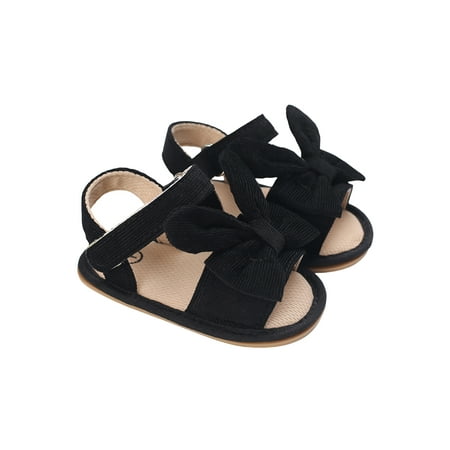 

Argeousgor Toddler Baby Girl Sandals Baby Bow Decor Summer Wear Non-slip Leisure Adjustable Shoes