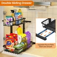 thumbnail image 2 of Under Sink Organizer, 2 Pack Height Adjustable Under Sink Organizers and Storage, 2 Tier Pull Out Drawer Cabinet Storage for Kitchen Bathroom, 2 of 6