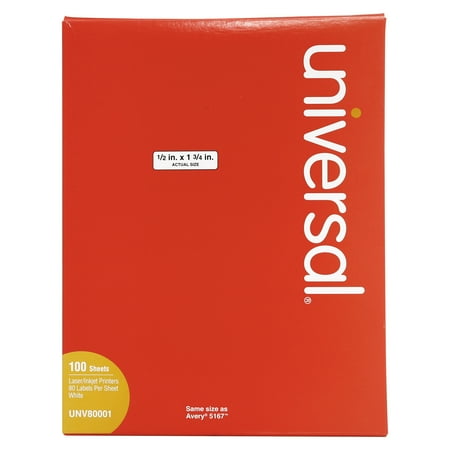 universal laser printer permanent labels 1 2 x 1 3 4 white 8000