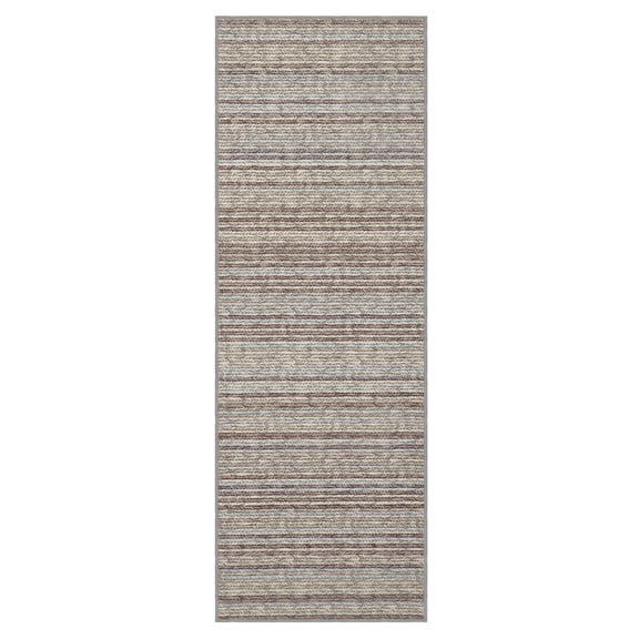 ExpanseEcho Modern Washable Area Rug Camel 2x6 ft Non-Slip Low Pile Carpet for Living Room
