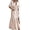 Khaki, variant on utcoco Women's 2026 Summer Casual Striped Button Down Maxi Dress Tie Waist Short Sleeve Shirt Dress with Pockets