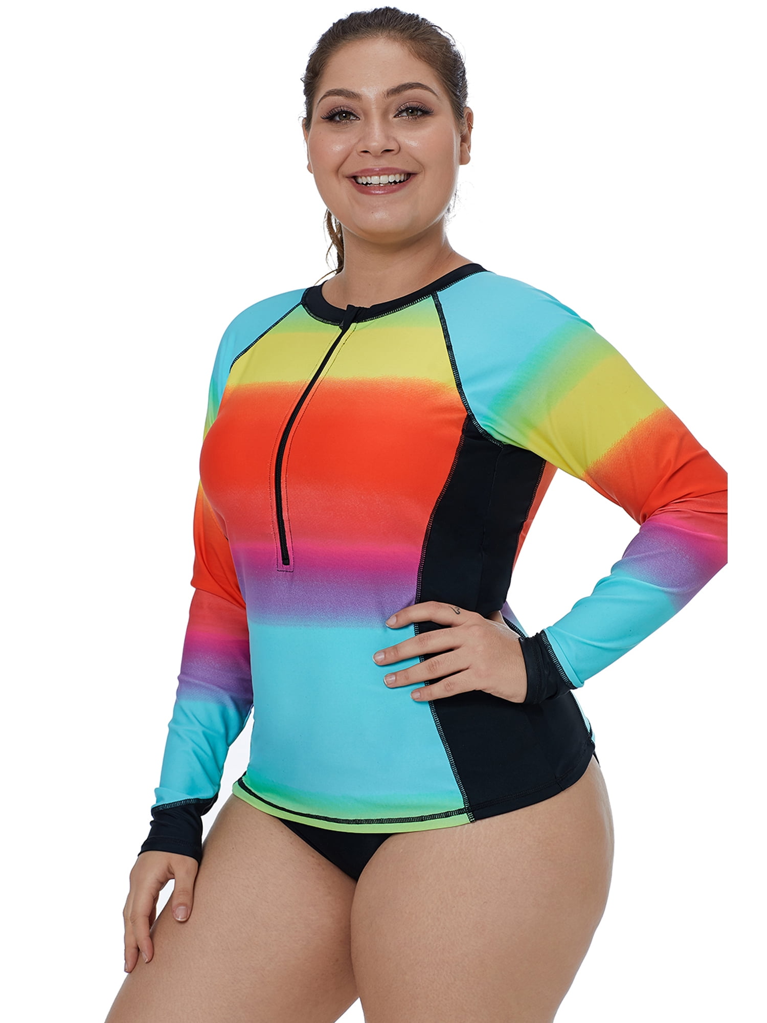 zip front tankini swimsuit