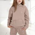 thumbnail image 2 of RTKFRFLM Girls Outfit 2 Piece Hoodie And Pants Set Kids Casual Outfit Letter Print Sweatshirt Outfit Joggers Comfy Toddler Winter Clothes Clothing Sets,Size 10-11 Years, 2 of 4