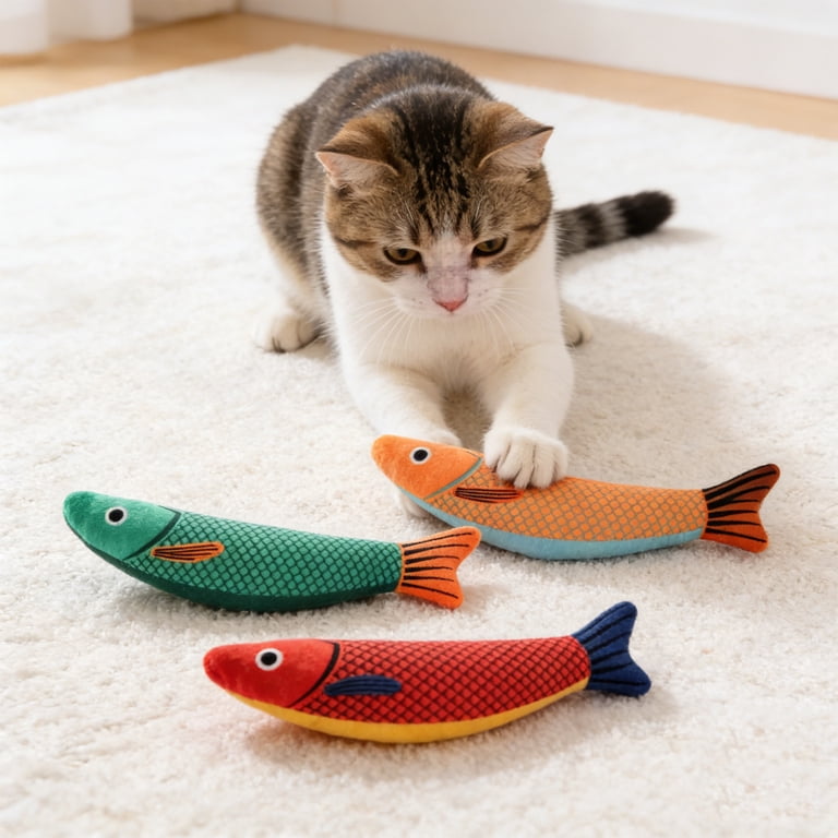 Max & Marlow Catnip Cat Toys, Fish Shaped 3-Pack photo 7