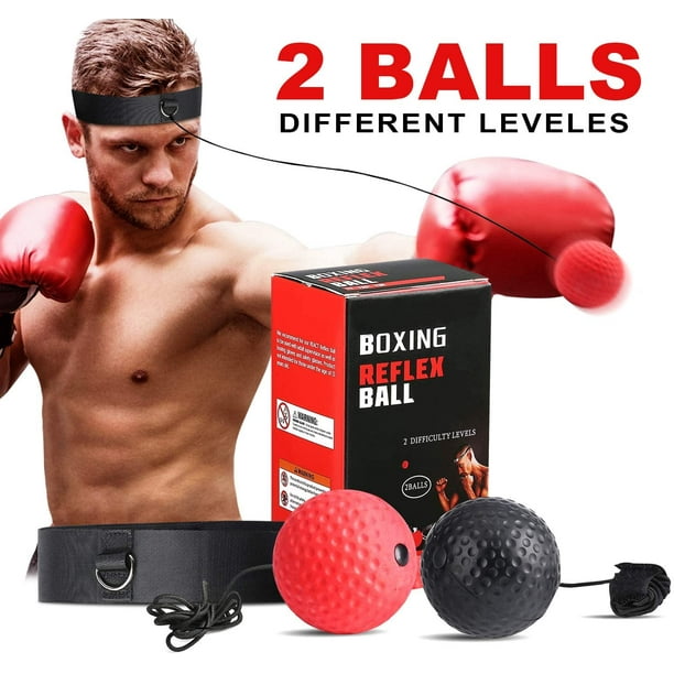 Balles d'entraînement réflexes de boxe, balle de boxe speed fitness punch avec  bandeau réglable balle d'entraînement pour la boxe, le MMA et le kickboxing  à la maison et à l'extérieur 