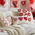 thumbnail image 4 of 18x18 Throw Pillow Covers Valentine Decoration Cushion Case, Heart Pillow Cover, Romantic Valentine’s Day Decorations Pillowcases, Cozy Cushion Covers for Sofa, Bed & Room Accents for Couples (M), 4 of 6