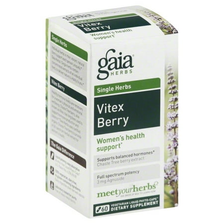 Gaia Herbs Gaia Single Herbs Vitex Berry, 60 ea (Best Herbs For Women)