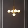 thumbnail image 2 of SAFAVIEH Lenore 5-Light Modern Brass Metal Chandelier, 2 of 8
