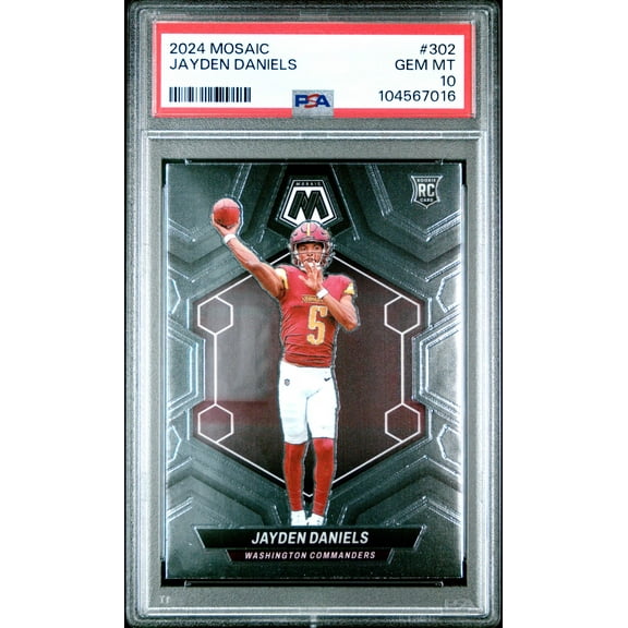 Graded 2024 Panini Mosaic Jayden Daniels #302 Rookie RC Football Card PSA 10 Gem Mint
