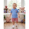 thumbnail image 3 of BemeyourBBs Toddler Baby Boy 4th of July Outfit Baby Boys Memorial Day Independent Day Outfit Patriot American Flag Popsicle Short Sleeve Shirt and Plaid Shorts 2 Pcs Set Toddler Boy Summer Outfit, 3 of 9