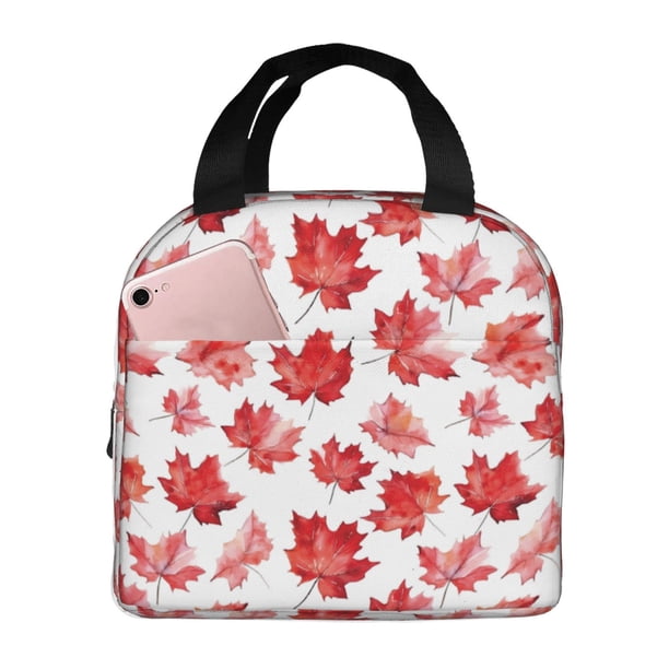 Easygdp Realistic Maple Leaf Bolsa Térmica Premium - Tela Oxford Impermeable, Gran Capacidad, Bolsillo Frontal, Unisex para Trabajo, Escuela, Actividades al Aire Libre y Picnics