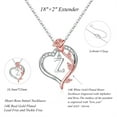 thumbnail image 2 of TURANDOSS Rose Heart Necklaces for Women, Heart Initial Pendant Necklaces for Women Jewelry Christmas Valentines Anniversary Birthday Gifts for Her Mom Wife Womenfriend Daughter, 2 of 7